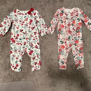 Lot of 2 long sleeve rompers, Just One You by Carters